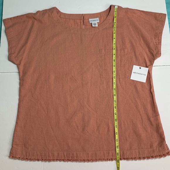 Liz Claiborne Linen Top Flax LagenLook Raw Hem - Picture 12 of 16